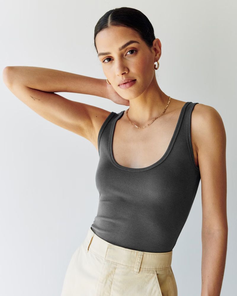 Elevated Rib Tuckable Scoopneck Tank | Abercrombie & Fitch (US)