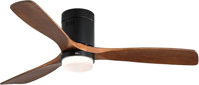 Sofucor Ceiling Fan with Lights 52 Inch Flush Mount Ceiling Fan with Remote Control, Wood Blades ... | Amazon (US)
