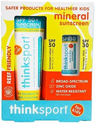 Thinksport Kids Mineral Sunscreen Combo Pack- SPF 50 Sun Cream & SPF 30 Sunscreen Stick- Vegan, R... | Amazon (US)