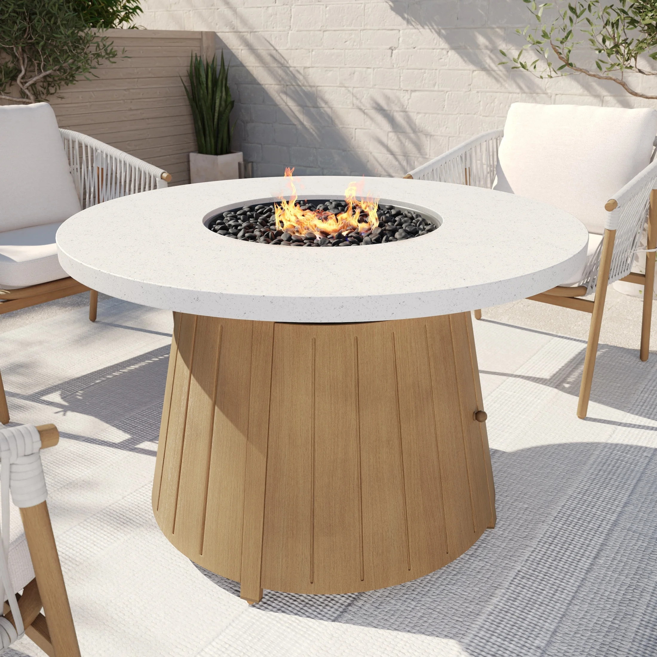 Better Homes and Gardens Vista 42 inch outdoor round steel gas Fire Table | Walmart (US)