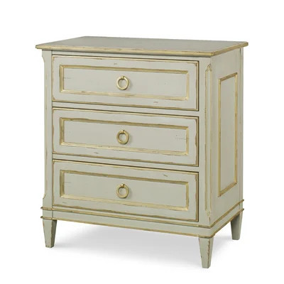Monarch Madeline 3 - Drawer Solid Wood Bachelor's Chest in Worn Light Gray | Perigold
