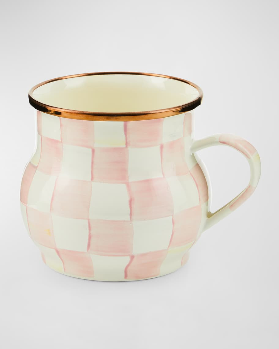 MacKenzie-Childs Rosy Check Enamel Mug | Neiman Marcus
