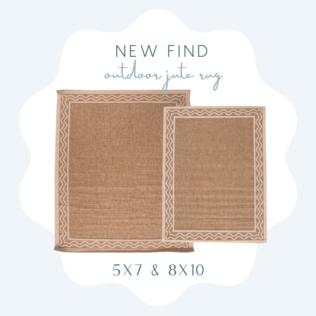 Outdoor scalloped jute rug available in multiple sizes! Erin gates rugs 
