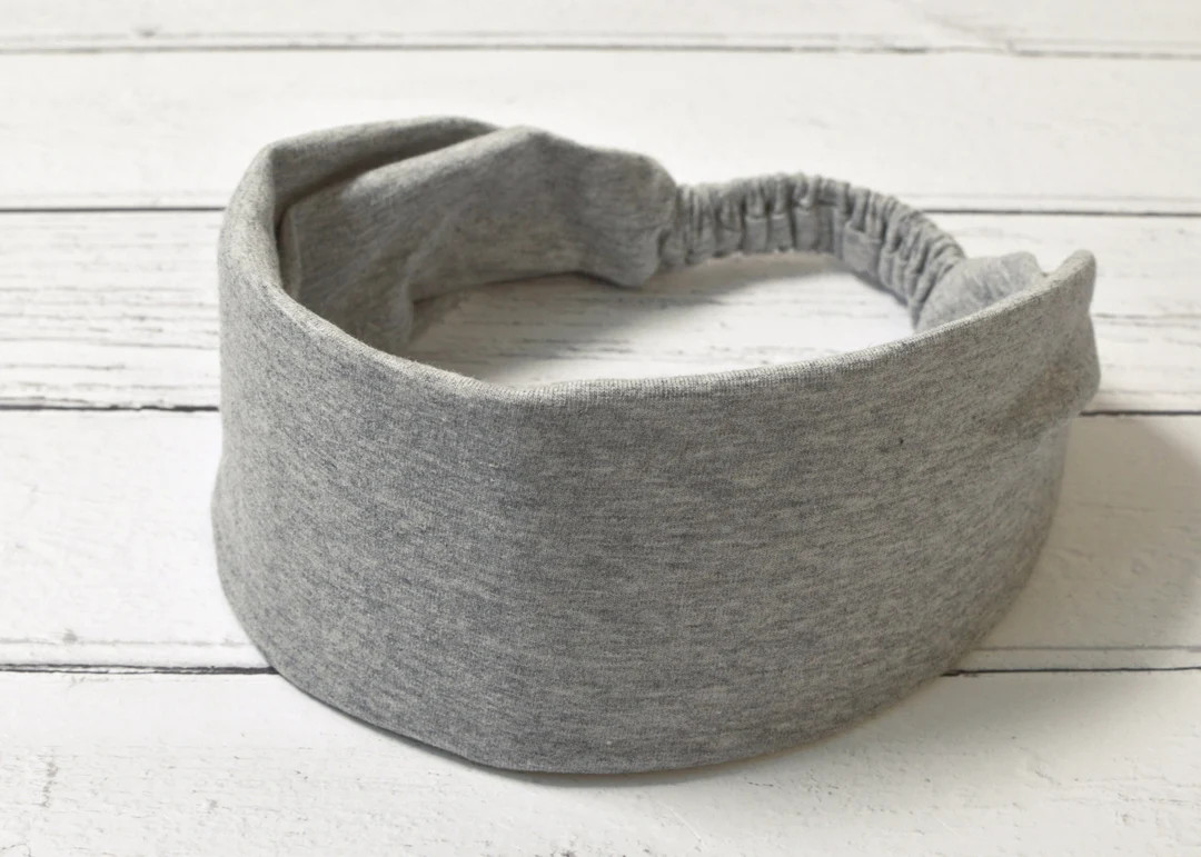 Women's Headband Silver Grey Hair Band Cotton Jersey Bandana Non Slip Comfortable Unisex - Etsy U... | Etsy (UK)