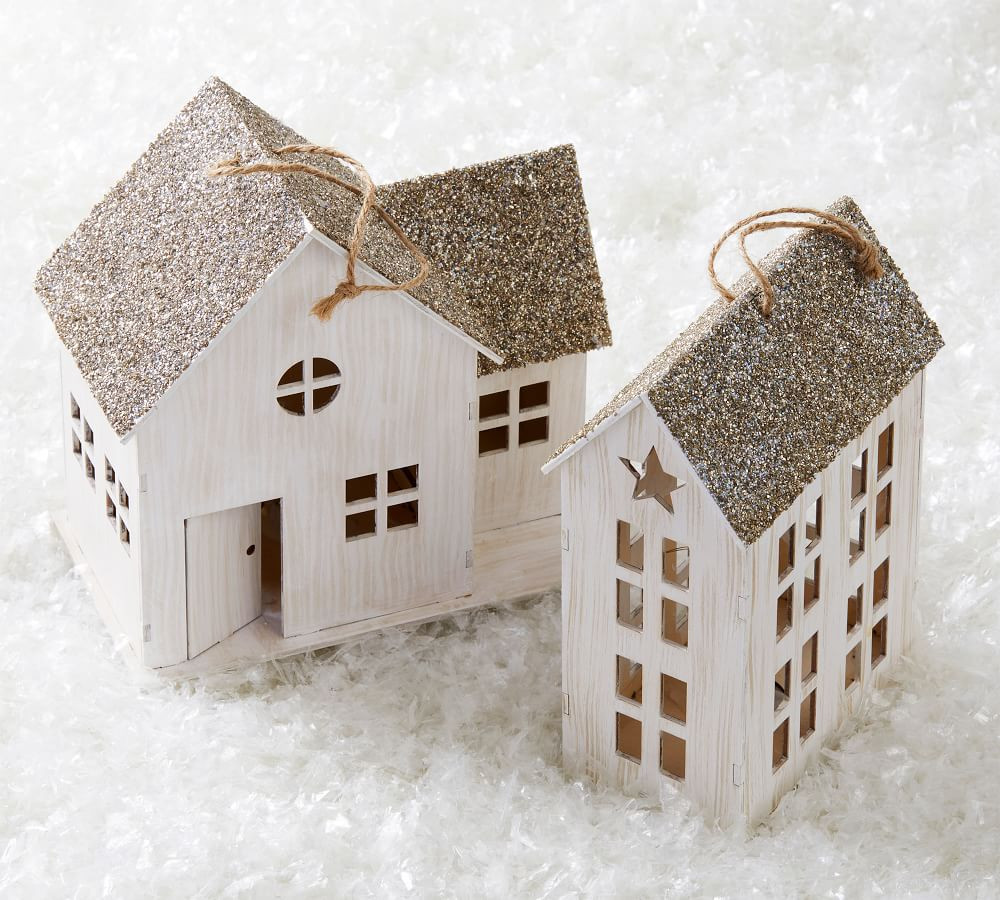 Wooden House Ornaments | Pottery Barn (US)