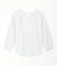 SOFT GAUZE SPLIT NECK TOP | LOFT Outlet