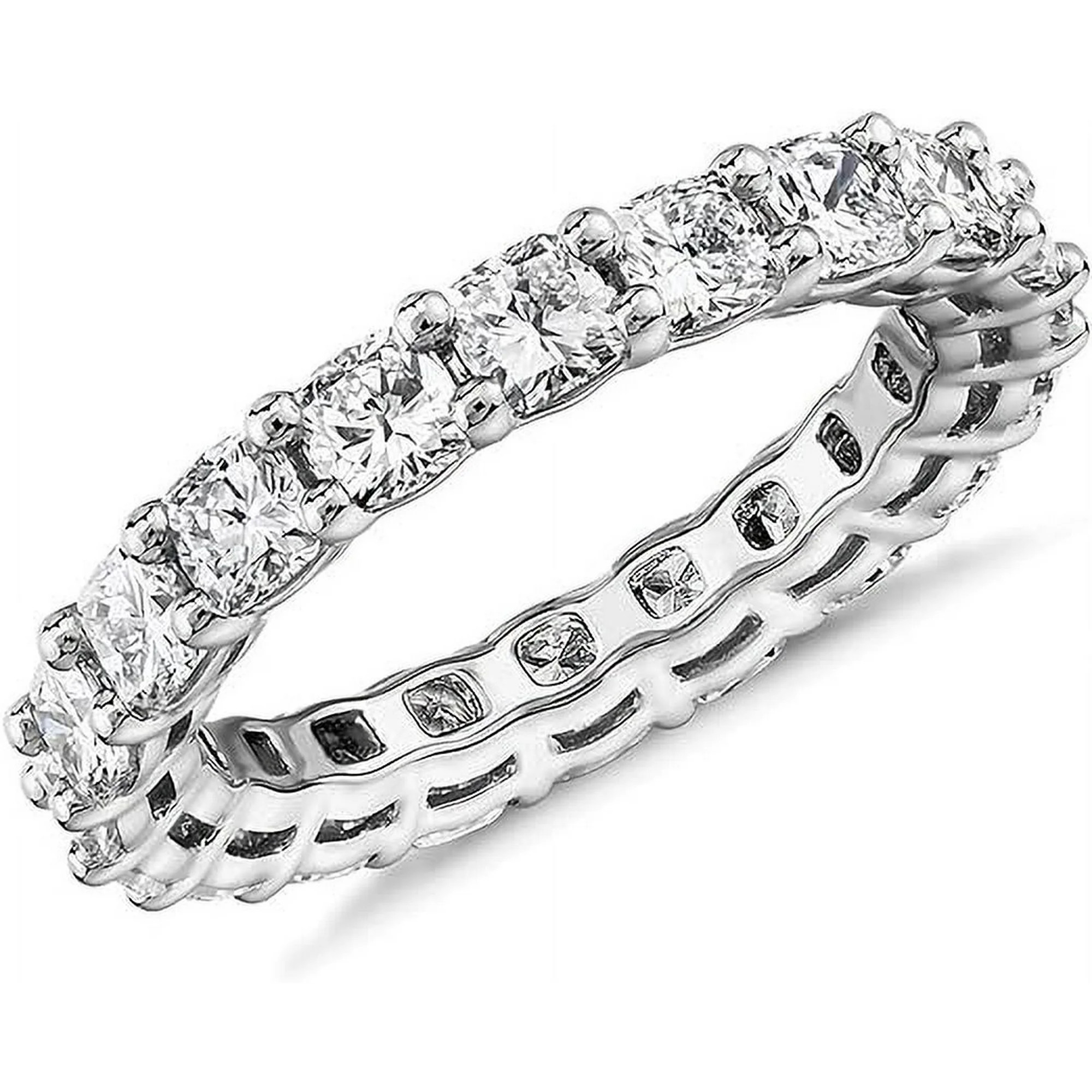 PAVOI 14K White Gold Plated Rings Cubic Zirconia Love Ring | 3mm Stackable Rings for Women | Whit... | Walmart (US)