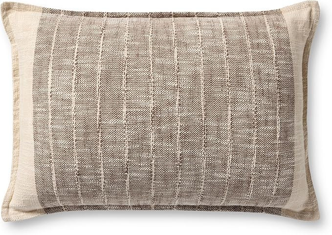 Loloi II Collection PLL0183 Brown/Ivory 16'' x 26'' Cover w/Poly Pillow | Amazon (US)