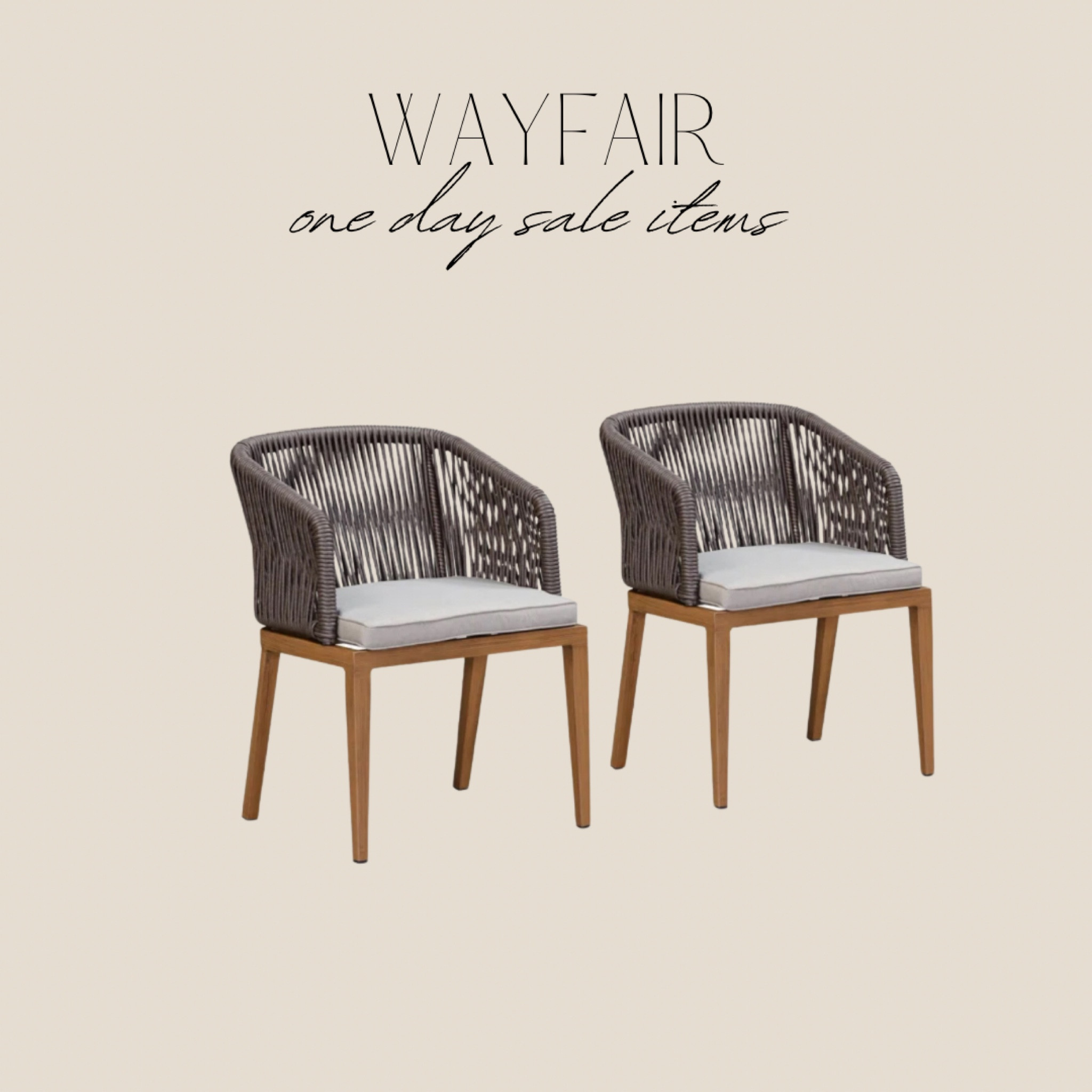 Wayfair one day sale for outdoor patio furniture love this set of chairs. Super trendy and modernn

#LTKhome #LTKSeasonal #LTKsalealert