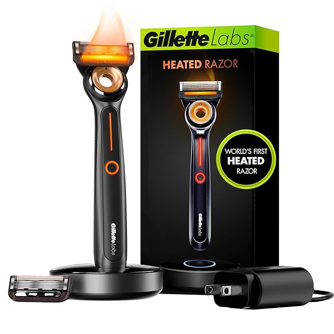 Gillette Heated Razor for Men, Starter Shave Kit by GilletteLabs, 1 Handle, 2 Razor Blade Refills... | Amazon (US)