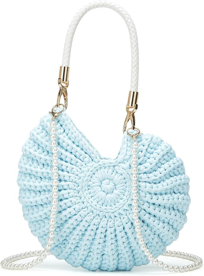 Bohemia Crochet Handwoven Seashell Bag Women Summer Beach Bag Boho Evening Clutch Purses Shoulder... | Amazon (US)