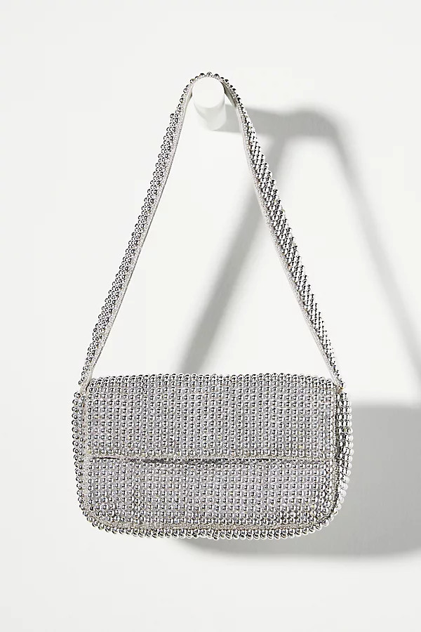 The Fiona Beaded Bag By By Anthropologie in Silver | Anthropologie (US)