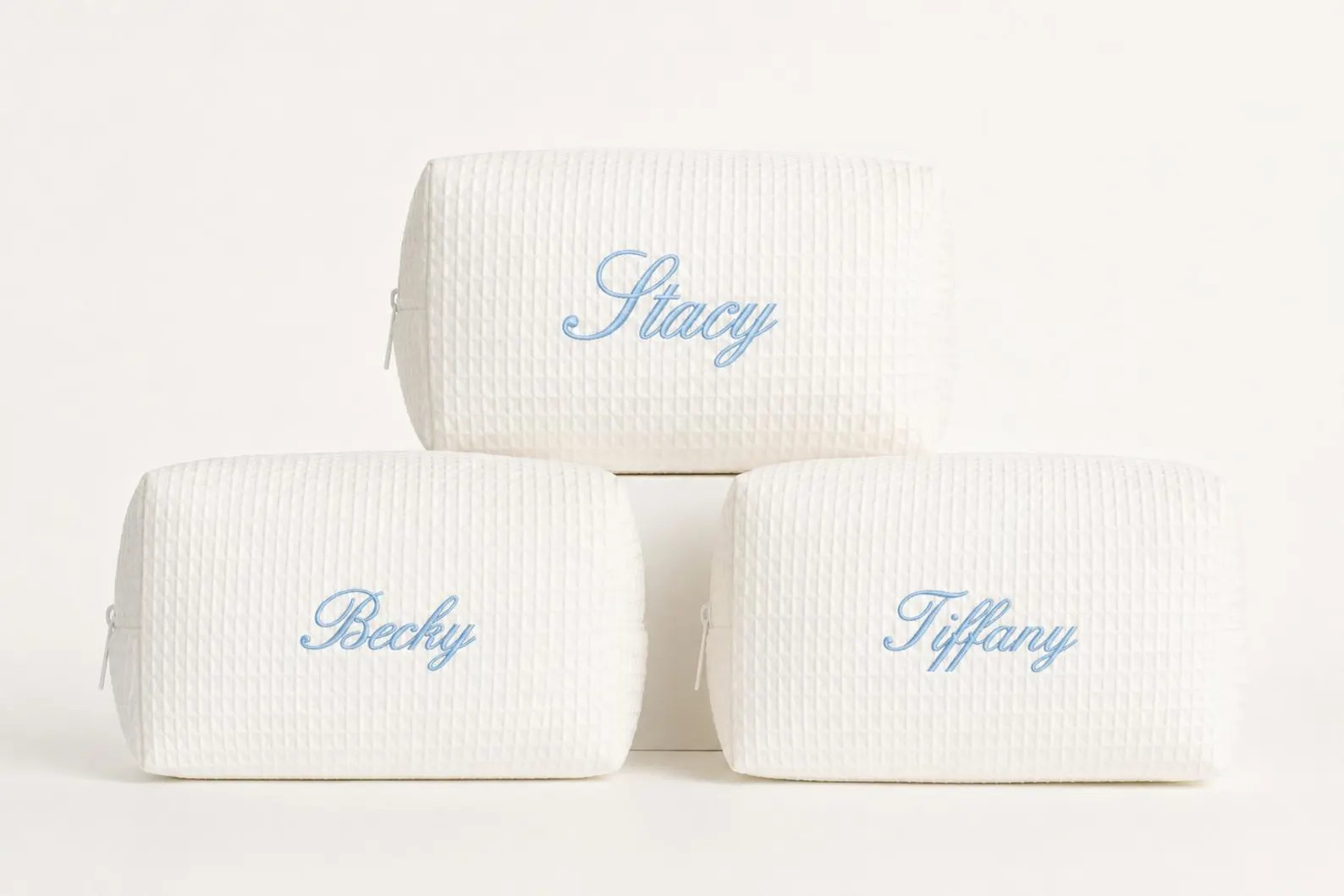 Embroidered Waffle Makeup Bag, Custom Name, Bridesmaid Gift | Etsy (Global)