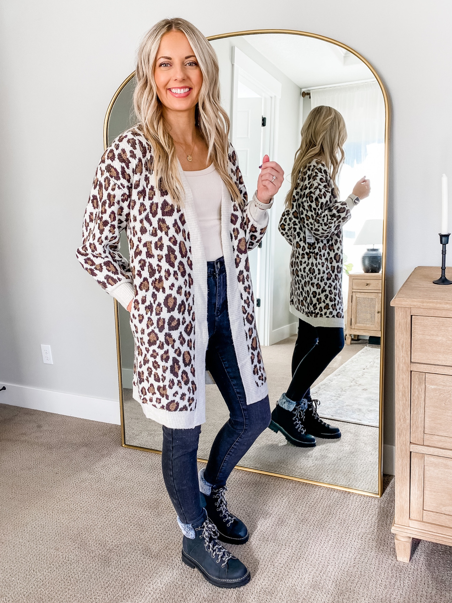 This leopard print cardigan sweater from Walmart comes in several prints, and is SUPER soft with pockets 😍 

#LTKshoecrush #LTKunder50 #LTKstyletip