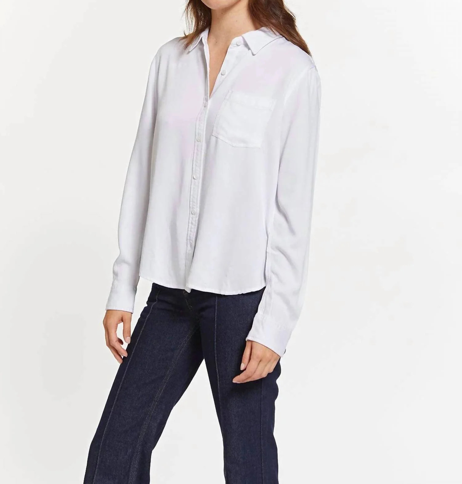 Penny The Classic Button Down Top In White | Shop Simon