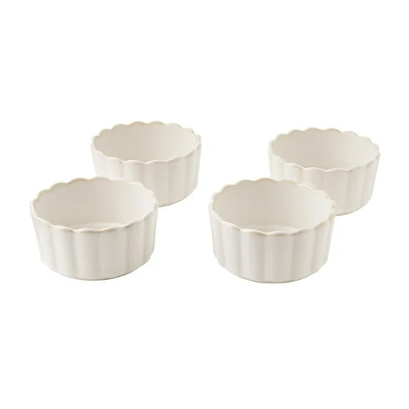 The Pioneer Woman Colette Stoneware Ramekins, Cream, Set of 4 | Walmart (US)