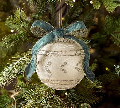 Mercury Glass Ornament with Bow | Pottery Barn (US)