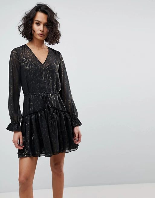 AllSaints Metallic Mini Dress | ASOS US