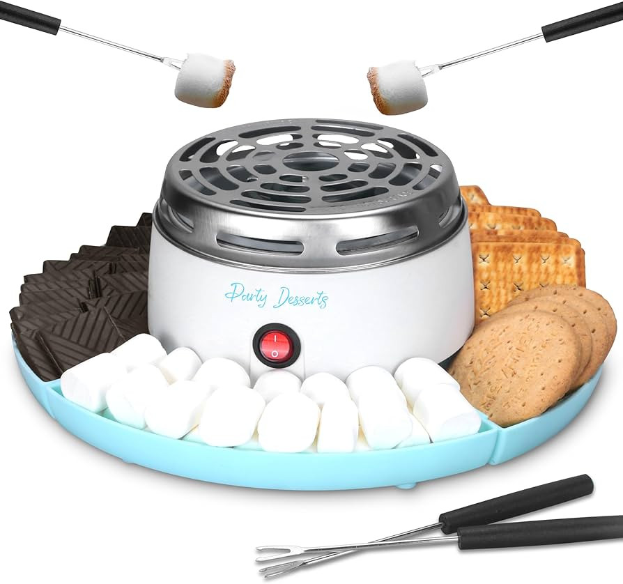 Amazon.com: Party Desserts Electric Smores Maker Tabletop Indoor Kit, Indoor Marshmallow Roaster,... | Amazon (US)