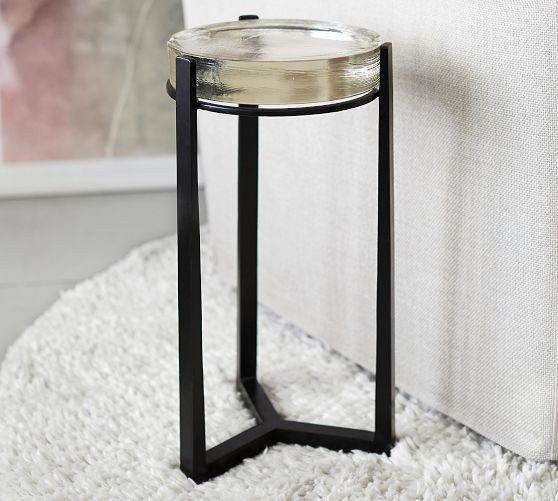 Cori Round Recycled Glass Accent Table (10") | Pottery Barn (US)