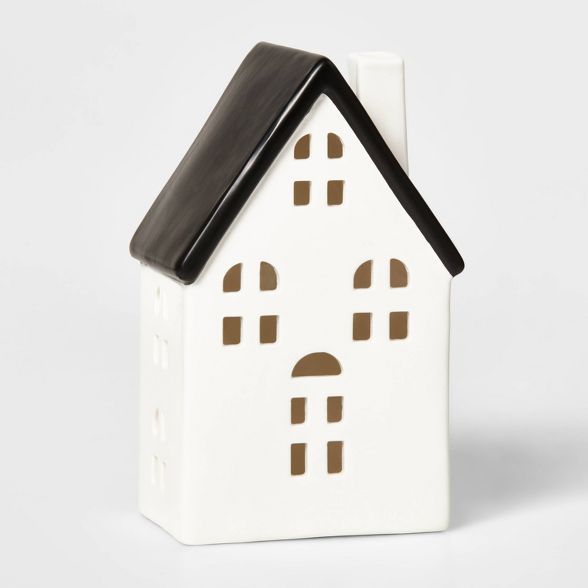 Ceramic Traditional House Decorative Figurine White &#38; Black - Wondershop&#8482; | Target