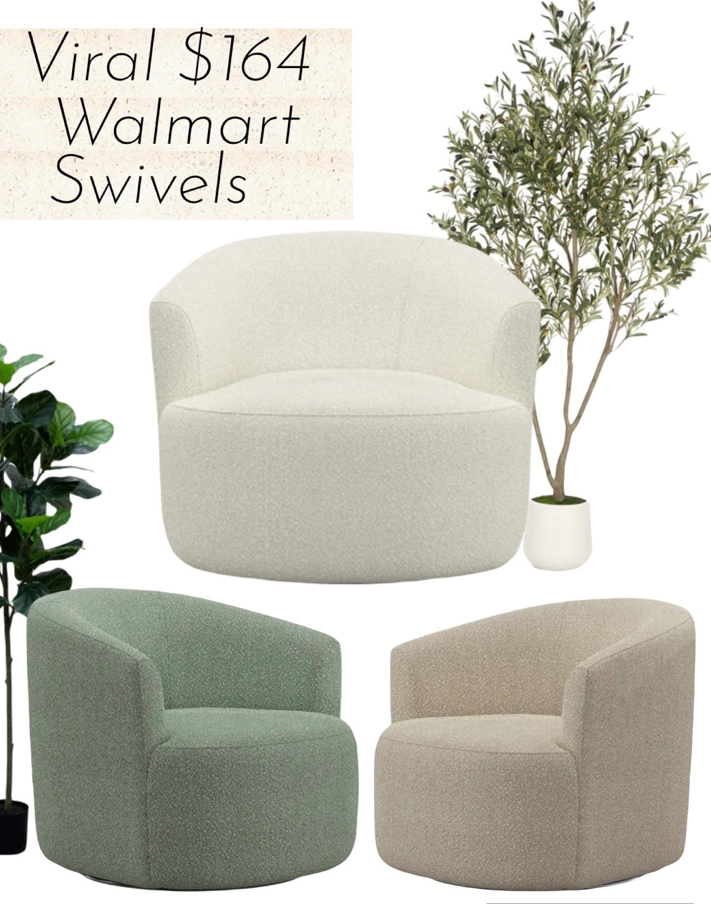 Say hello to your new favorite seat 🤍 The Mainstays Swivel Chair is the perfect blend of comfort and modern charm. With its low-profile barrel design and soft cream boucle fabric, it adds an elevated touch to any living room, bedroom, or even your home office.

It’s stylish and smart—no tools needed for assembly, easy to clean, and durable enough for everyday life (yes, even with kids or pets). Whether you’re curling up with a book or just adding a little luxury to a corner space, this swivel chair makes it effortless.

Simple, beautiful, and built for real life. ✨

#swivel #walmart #walmartfind #homedeocr #decor #swivels 

#LTKHome