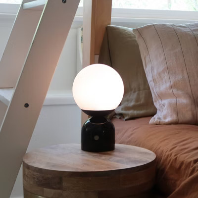 Brightech Mila Modern Dimmable (Includes LED Light Bulb) Desk Table Lamp Black Marble | Target