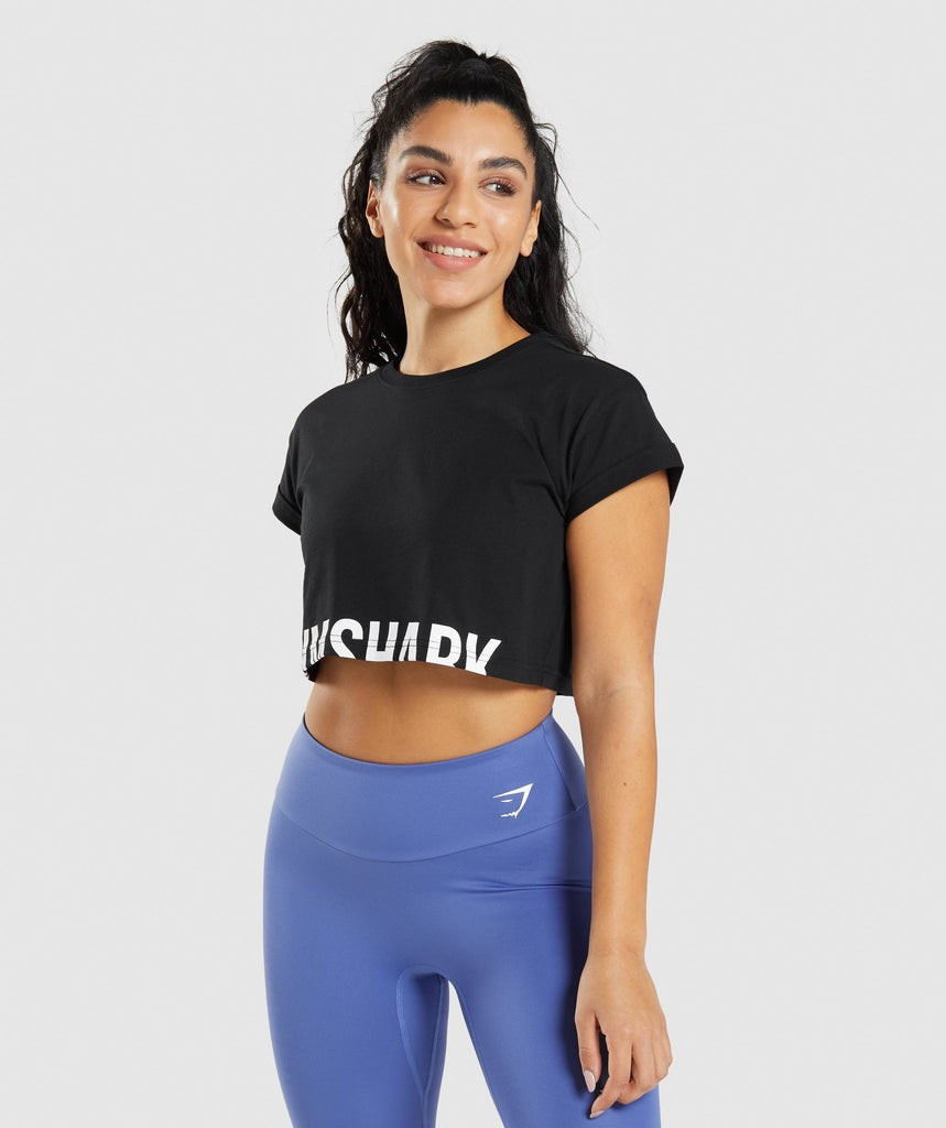 Gymshark Fraction Crop Top - Black | Gymshark (Global)