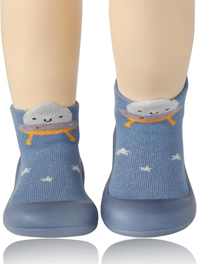 Baby Boy Sock Shoes Animal Rubber Sole Non-Skid Indoor Slipper Infant Boys First Walking Floor Sl... | Amazon (US)