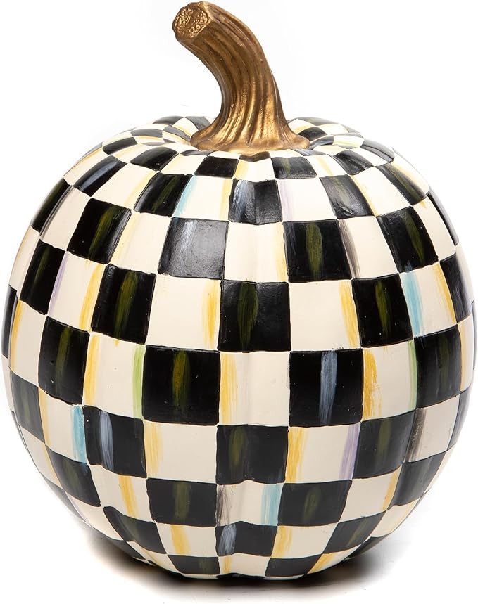 MACKENZIE-CHILDS Small Decorative Pumpkin for Fall Decor, Autumn Decorations for Home, Black-and-... | Amazon (US)