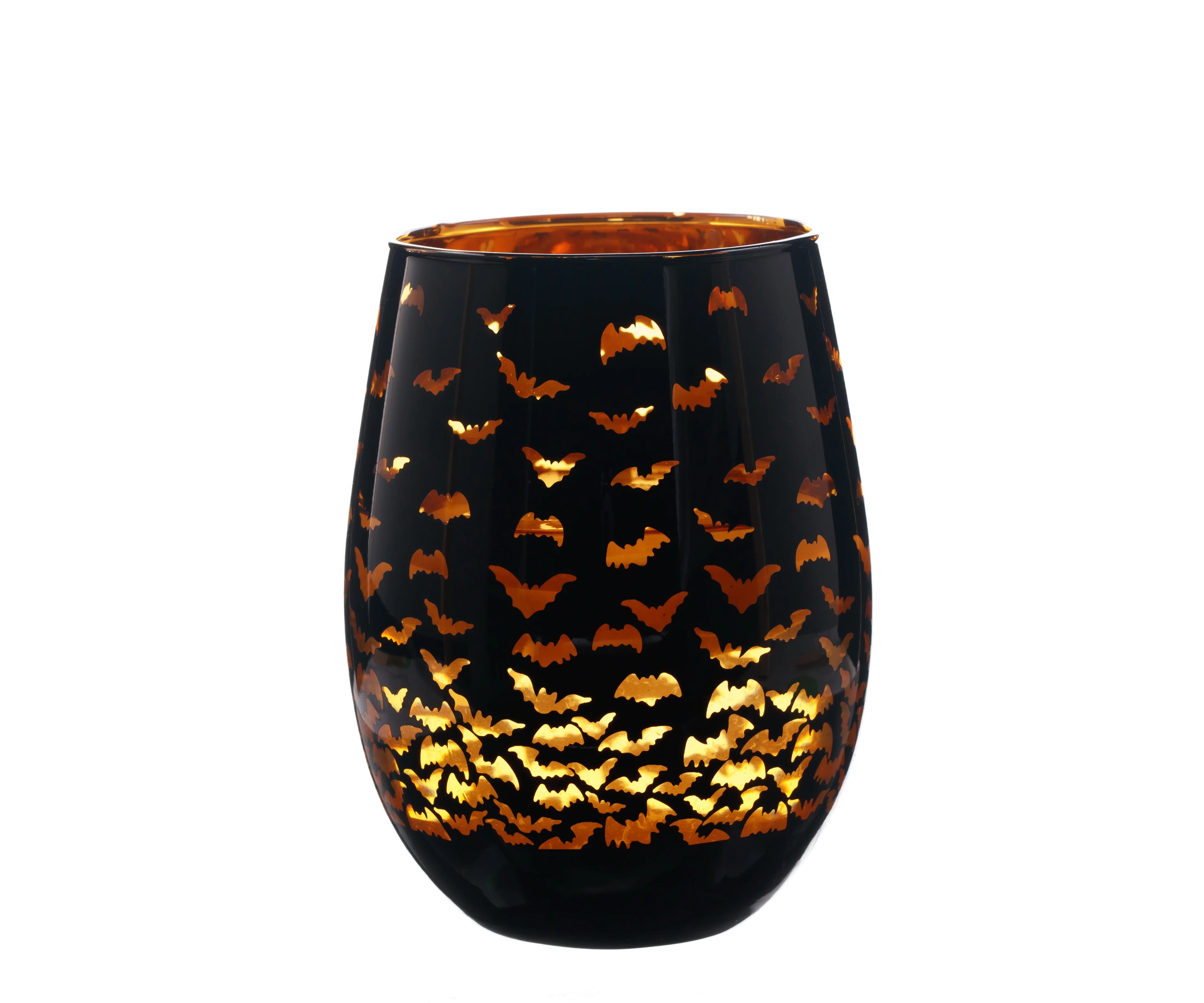 Way to Celebrate Halloween Two Tone Stemless Wine Glass Bat | Walmart (US)