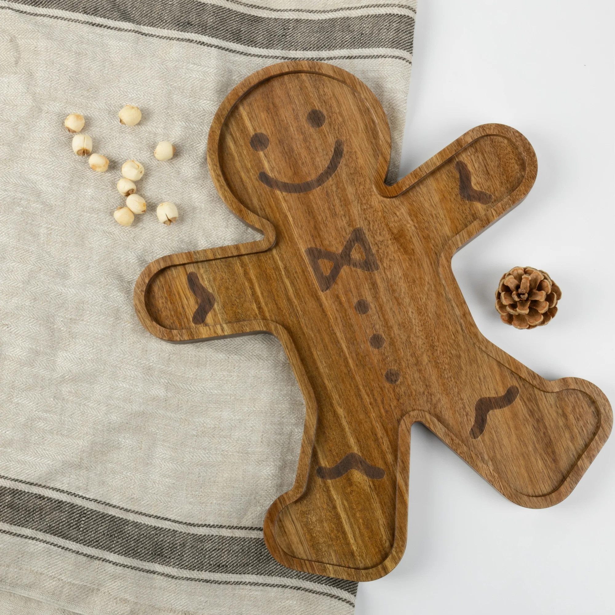 Holiday Time Acacia Wood Gingerbread Man Board, Natural Wood Color, 14 x 11.61 x 0.78inch | Walmart (US)