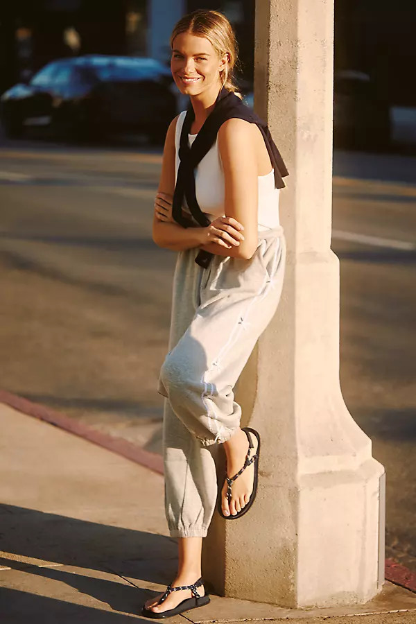 Daily Practice Sleeveless Bow-Trimmed Jumpsuit | Anthropologie (US)