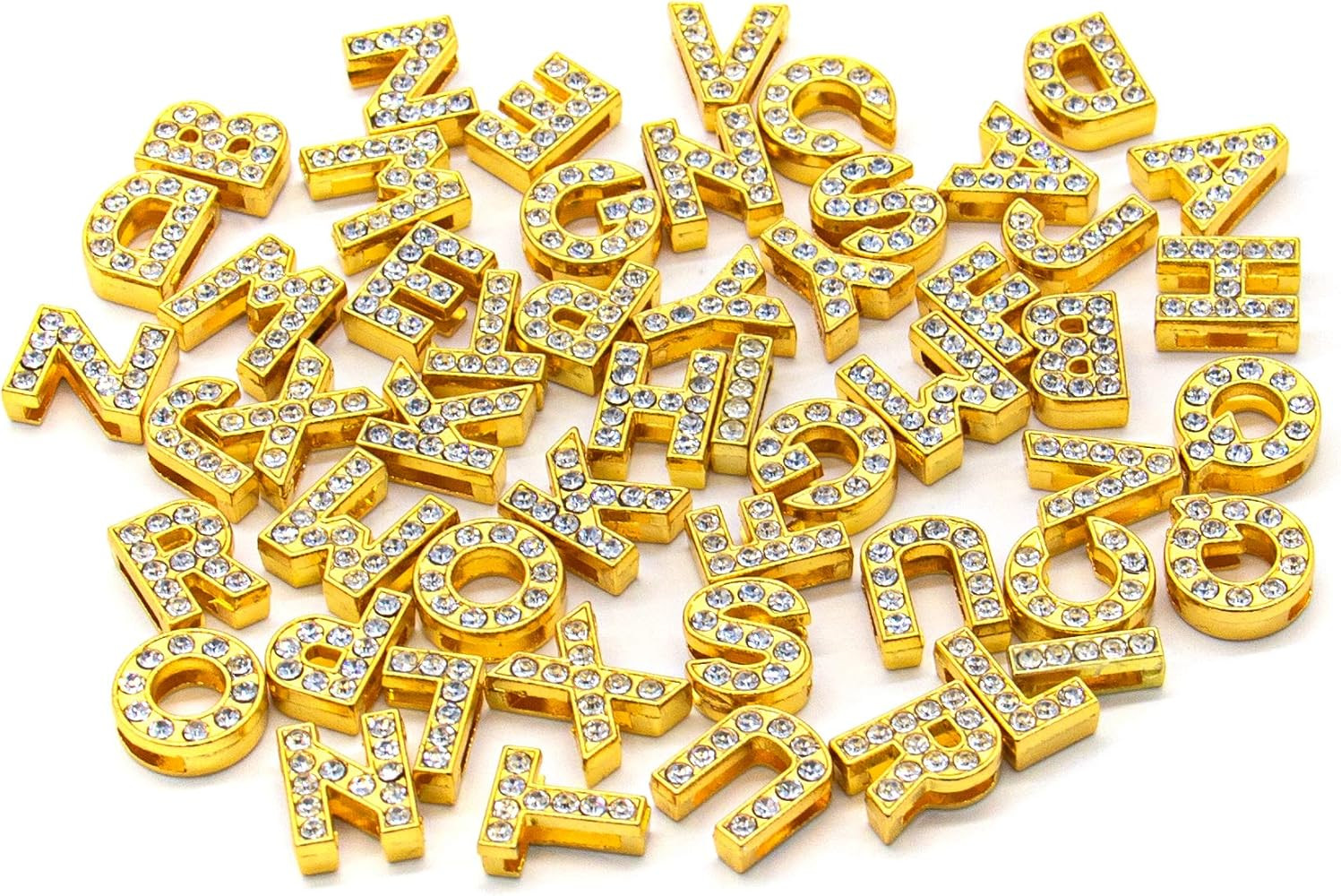 AUEAR, A-Z 8mm Full Rhinestone Slide Charms Crystal Alphabet Letter Charm Alloy Letter Charm for ... | Amazon (US)