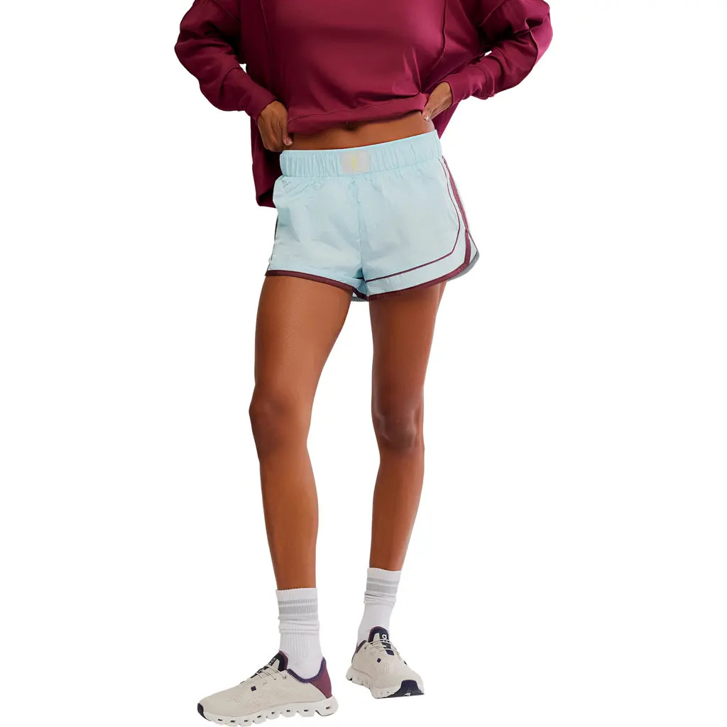 Free People FP Movement Varsity Blues Water Resistant Athletic Shorts in Cool Down at Nordstrom, Size Large | Nordstrom