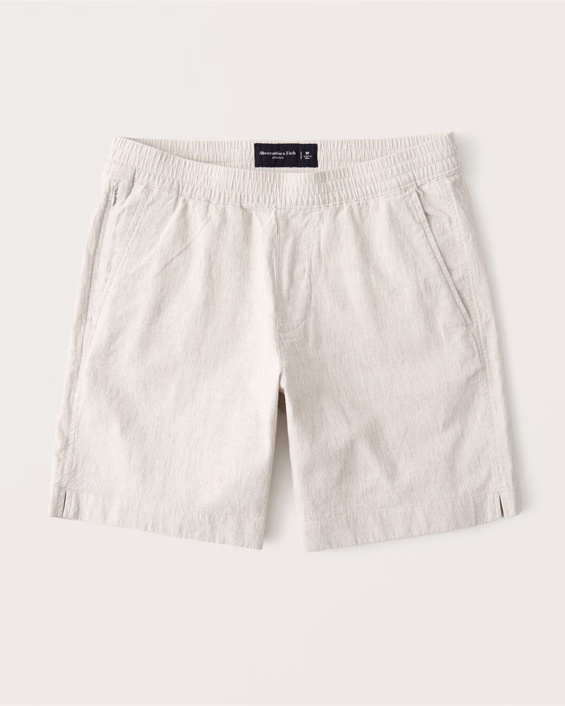 Stretch Linen Pull-On Shorts | Abercrombie & Fitch (US)