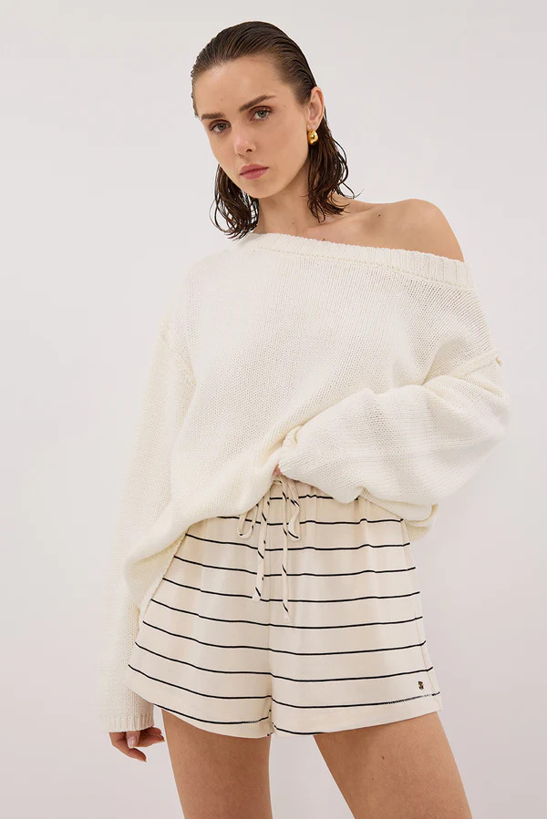 ESME OFF WHITE STRIPE SHORT | DISSH