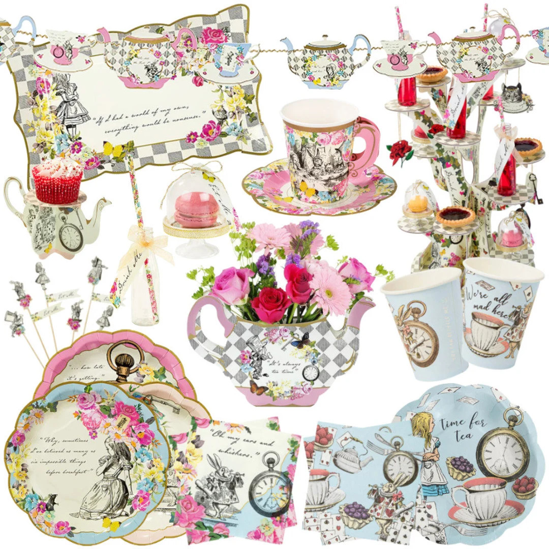 Alice in Wonderland Party Supplies, Afternoon Tea Party Decor, Mad Hatter Tea Party, Kids Birthda... | Etsy (US)