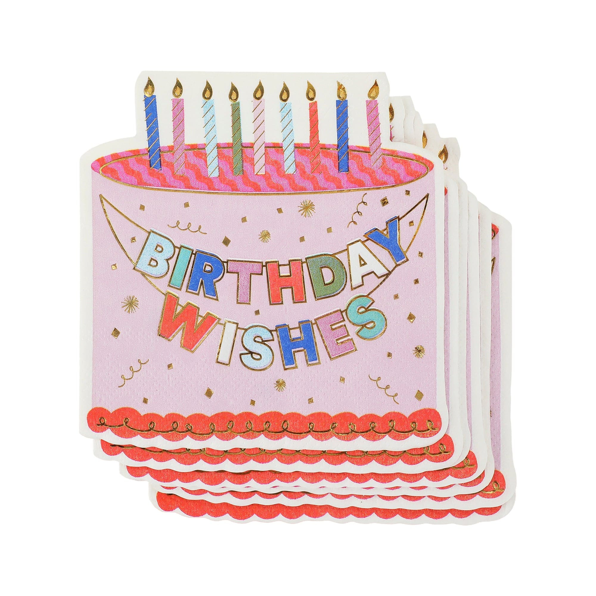 Birthday Wishes Diecut Cake Napkin | Packed Party | Packed Party
