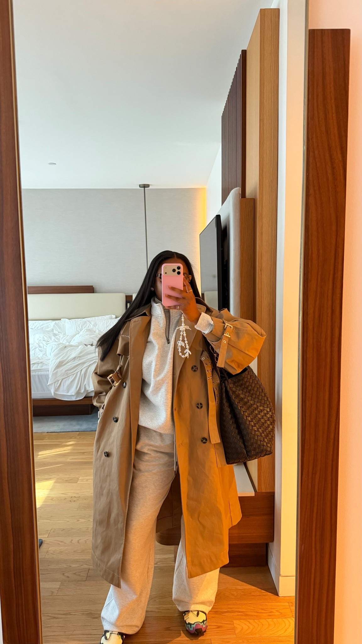 cozy cafe fit 👩🏾‍💻🤍
will be wearing this ganni trench coat all season! 

#LTKdayinmylife #LTKStyleTip #LTKgrwm