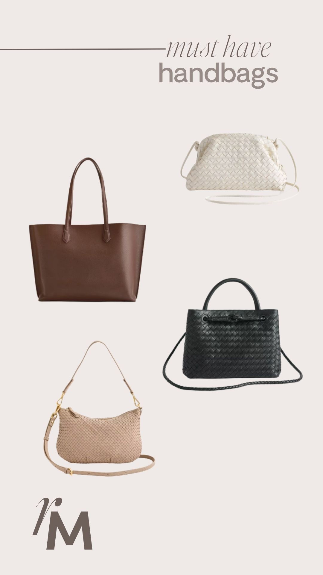 Closet staple bags and purses!

@onequince #QuincePartner 

#LTKFindsUnder100 #LTKItBag #LTKStyleTip