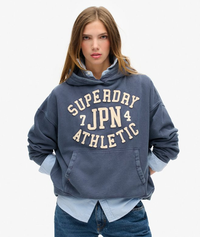Athletic Essentials Applique Oversized Hoodie | Superdry (UK)