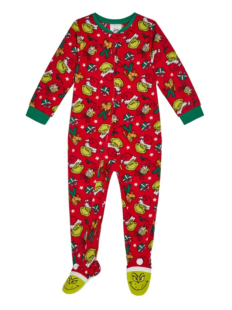 Grinch Toddler One-Piece Footed Blanket Sleeper, Sizes 12M-5T | Walmart (US)