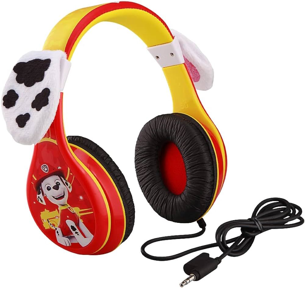 eKids Paw Patrol Marshall Headphones with Adjustable Headband, Stereo Sound, 3.5M Jack, Wired Hea... | Amazon (US)