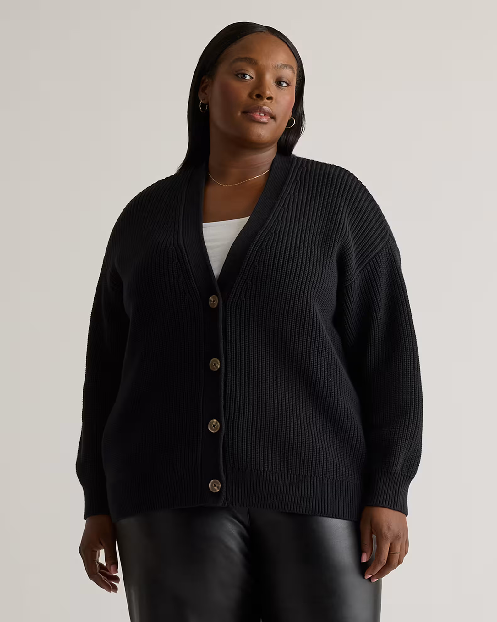 100% Organic Cotton Oversized Boyfriend Cardigan | Quince