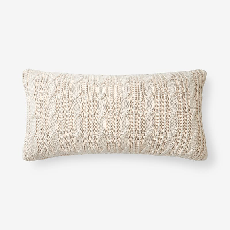 Chunky Cable Knit Decorative Pillow Cover - Natural | The Company Store