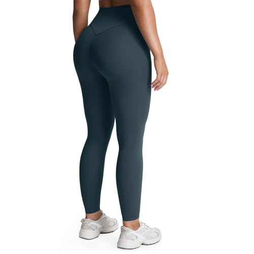 Aoxjox High Waisted Workout Leggings for Women Tummy Control Buttery Soft Yoga Metamorph Deep V Pants 26" (A Blueberry, XX-Large) | Amazon (US)