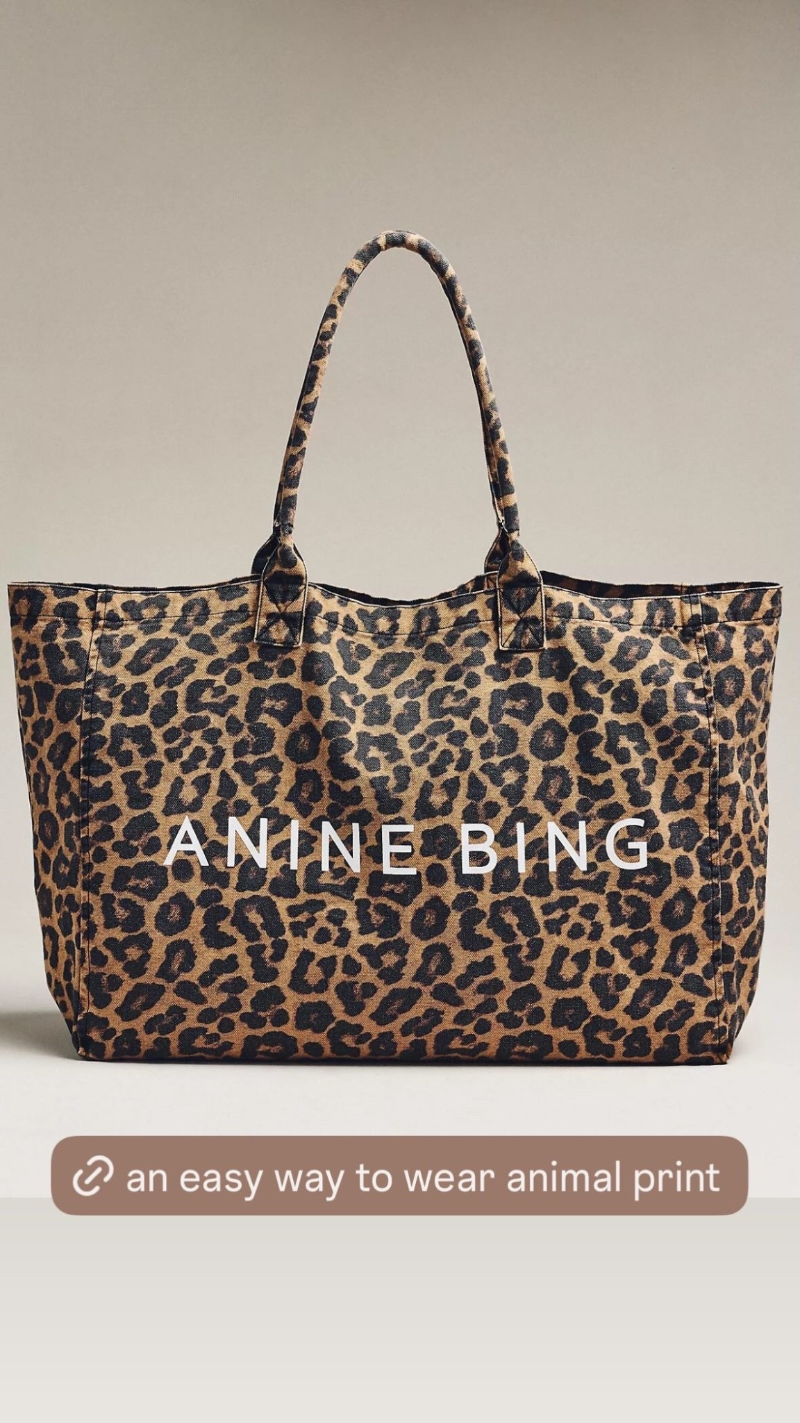 I love this leopard tote bag so much! Animals print is a seasonless classic so you’ll have this forever but it’s also trending right now. Wear this with everything from running errands in jeans & a sweater to traveling in a cozy set & sneakers! @Anine Bing 

#LTKValentine #LTKTravel #LTKmomlife