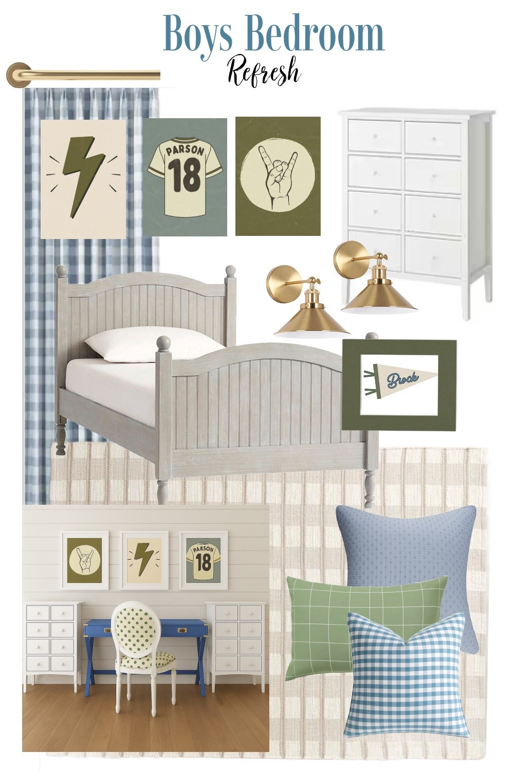 Loving the quick update in the boys bedroom!!! The fresh blues and greens with crisp whites really opened up the space! 

#LTKStyleTip #LTKHome #LTKFindsUnder100