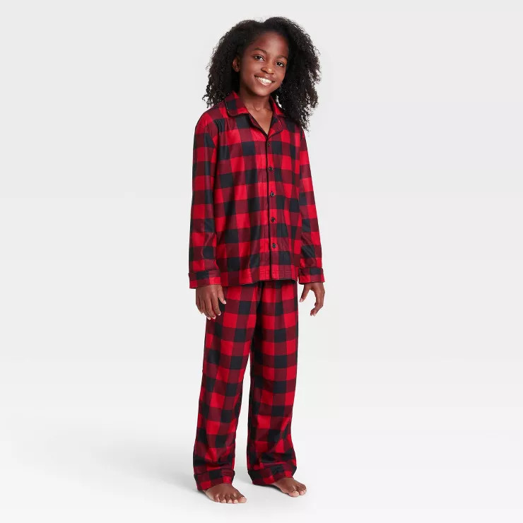 Kids' Holiday Buffalo Check Flannel Matching Family Pajama Set - Wondershop™ Red | Target